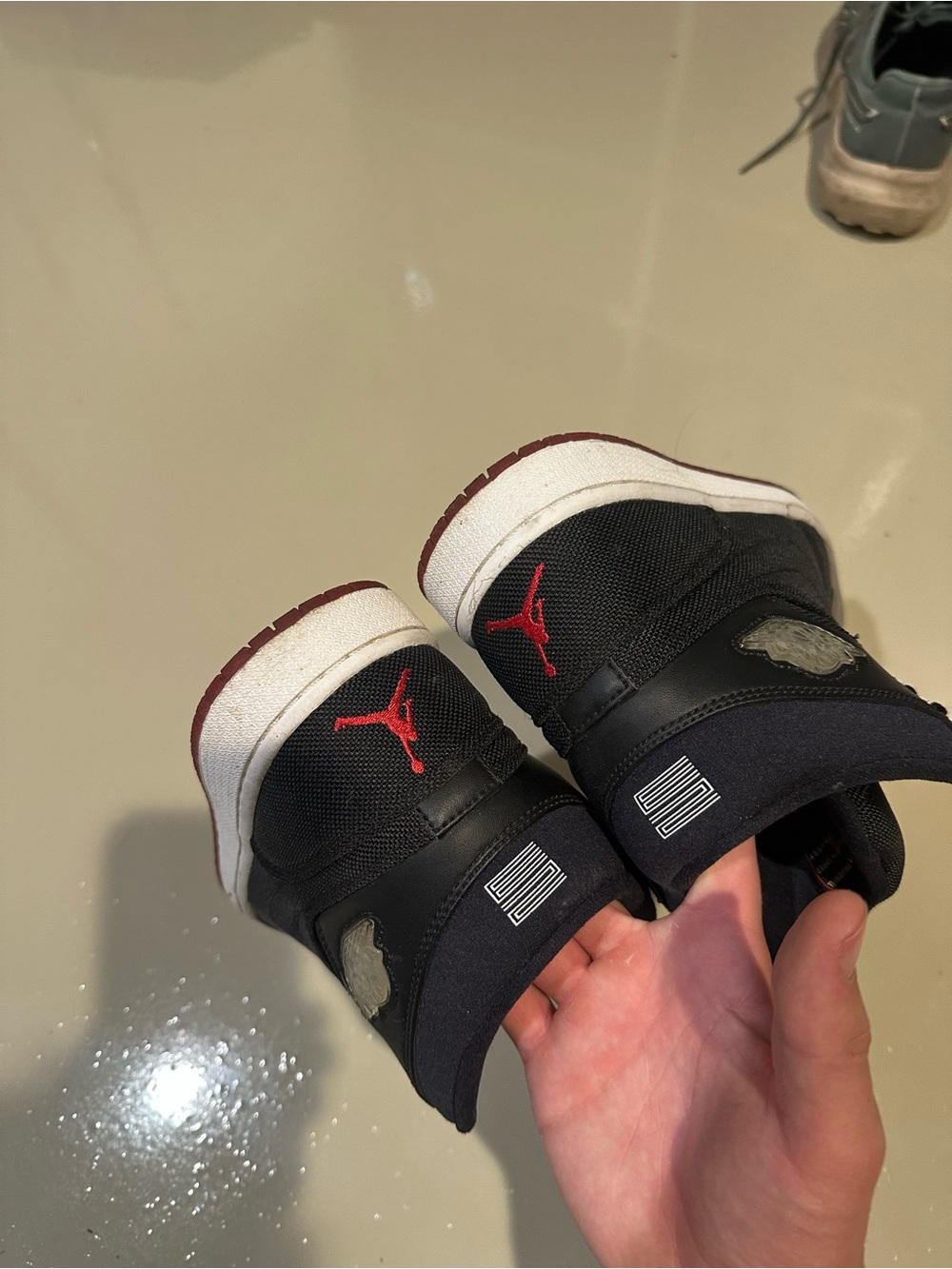 Jordan Black and Red Kids' Slip-On Sneakers